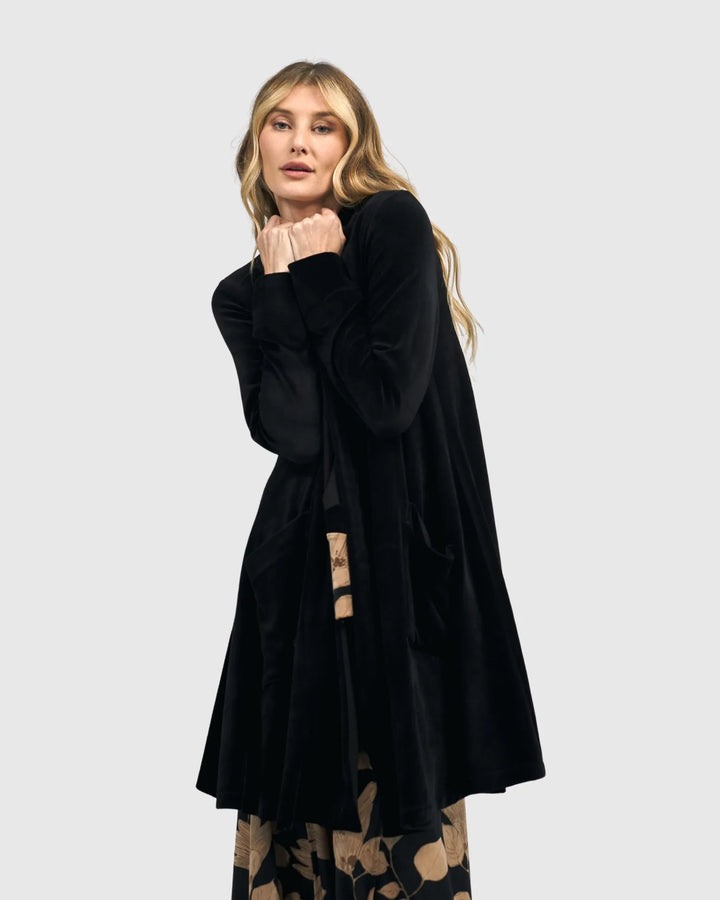 Velvet Smoking Jacket, Black