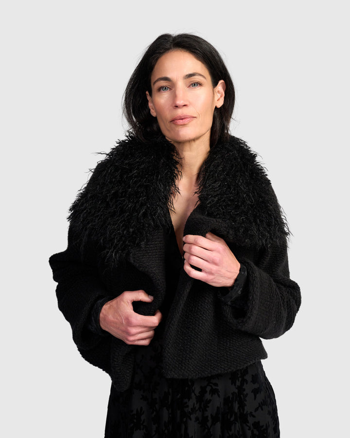 Marcella Cropped Jacket, Black