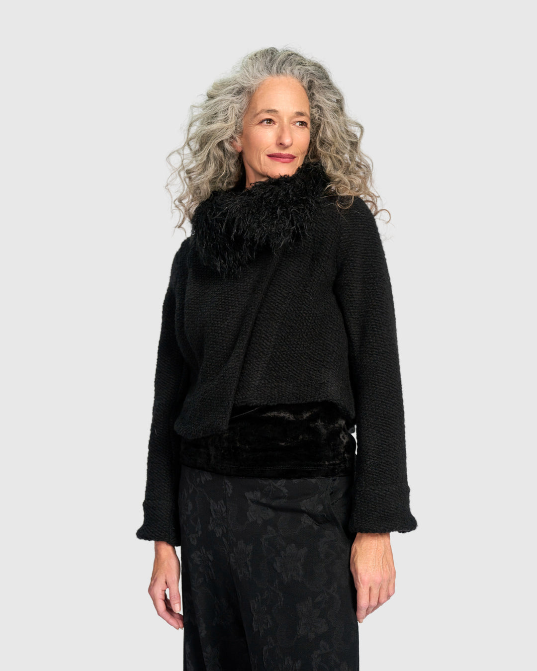 Marcella Cropped Jacket, Black