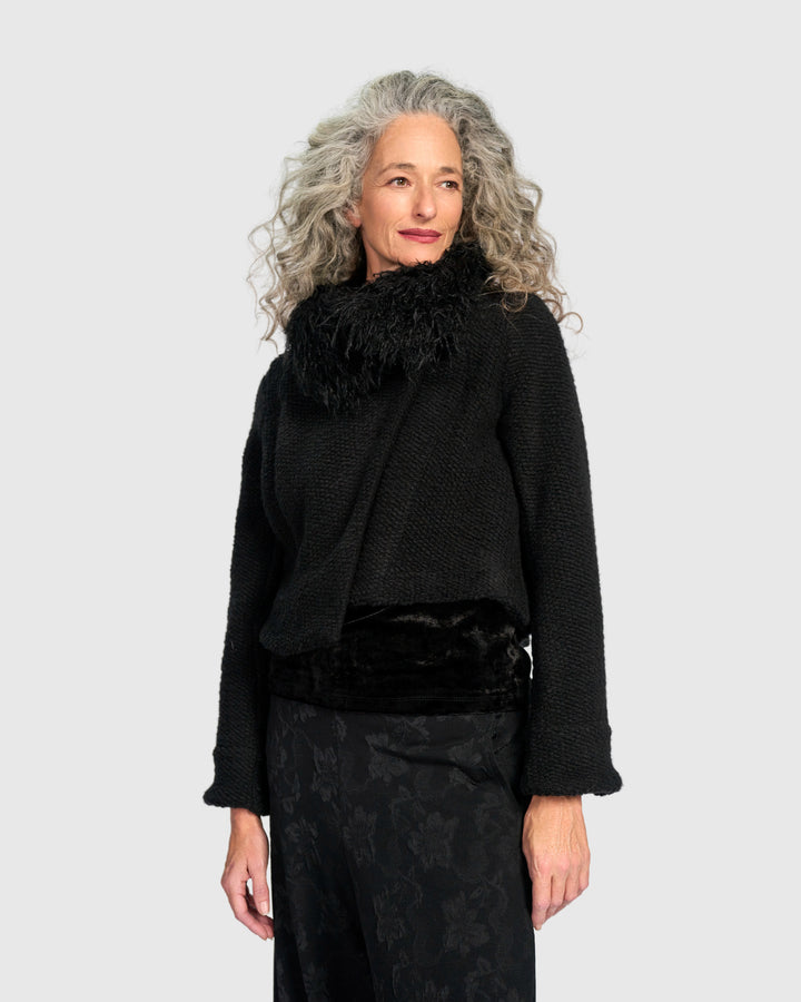 Marcella Cropped Jacket, Black