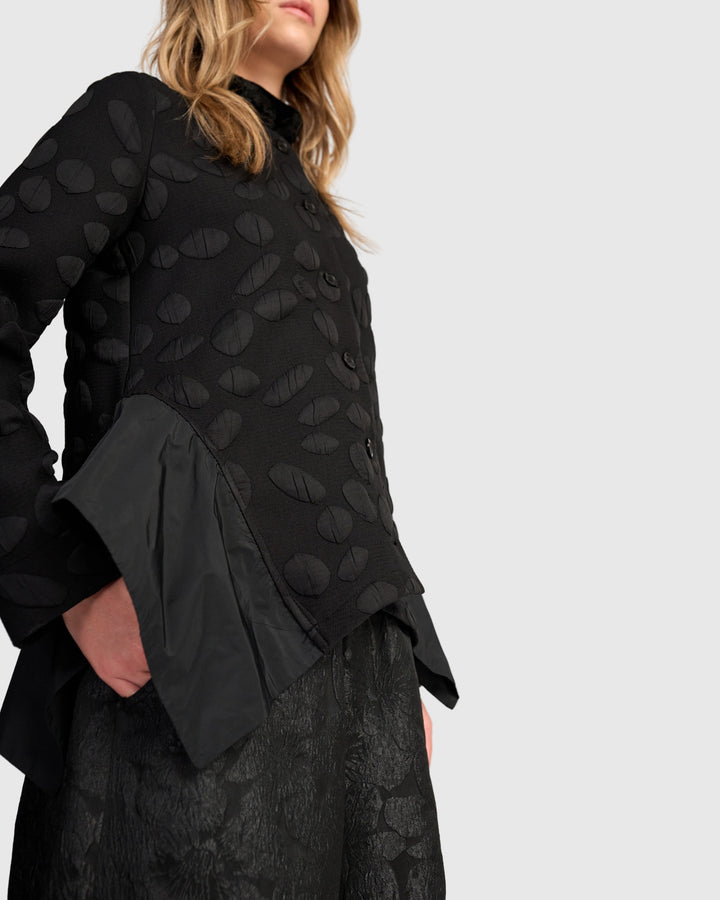Valmont Peplum Jacket, Black Spots