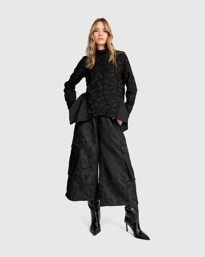 Valmont Peplum Jacket, Black Spots