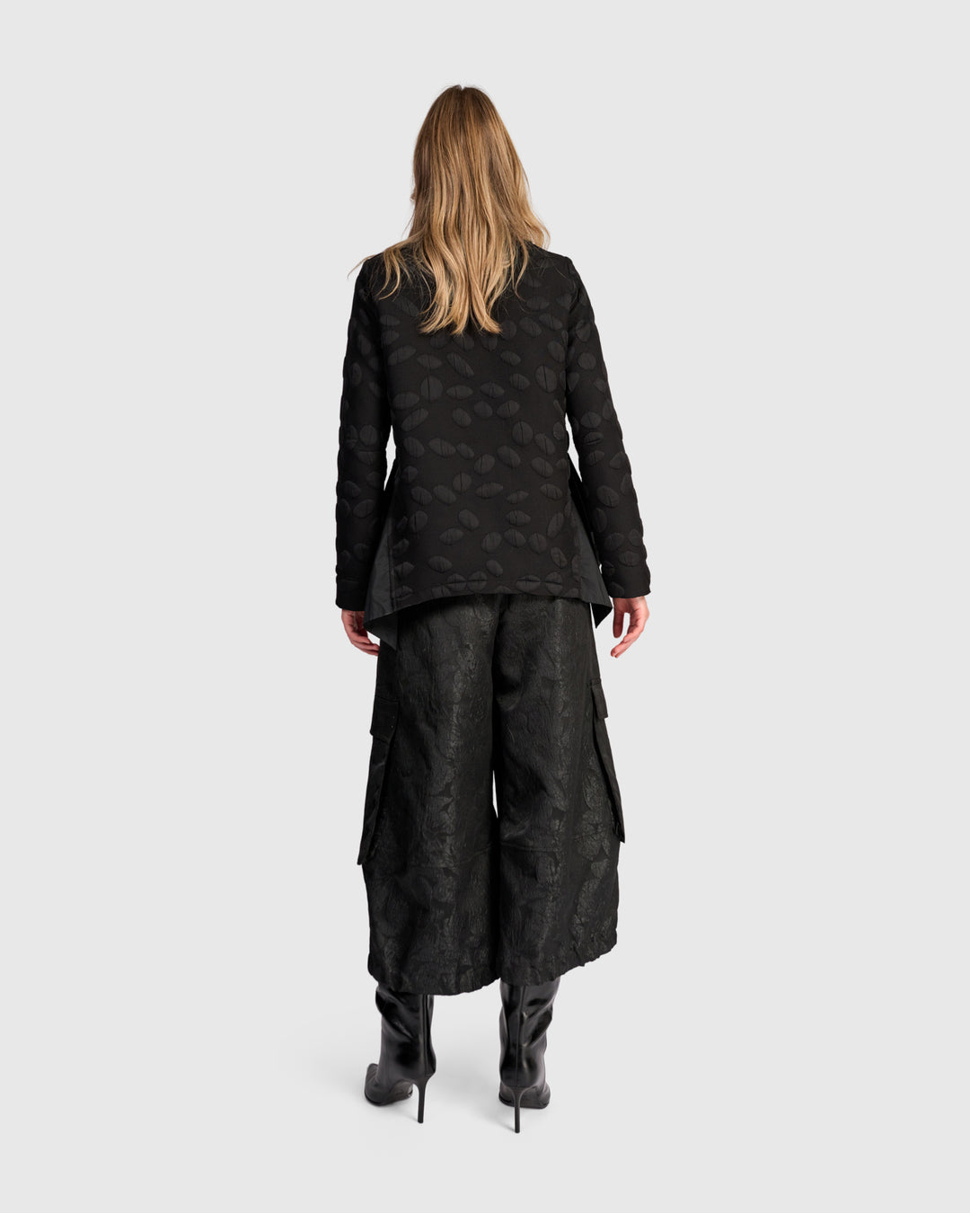 Valmont Peplum Jacket, Black Spots