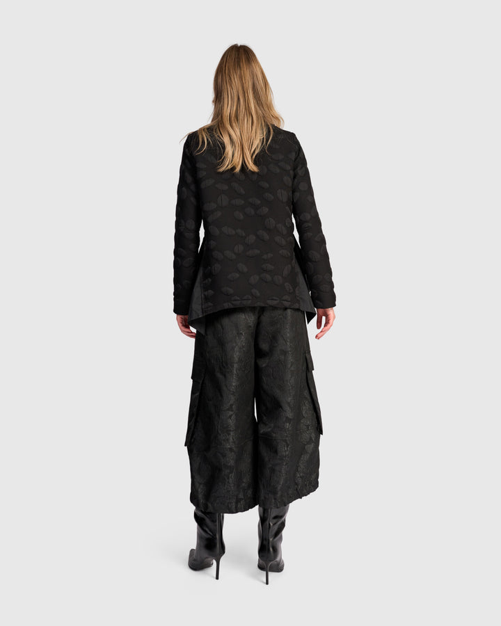 Valmont Peplum Jacket, Black Spots