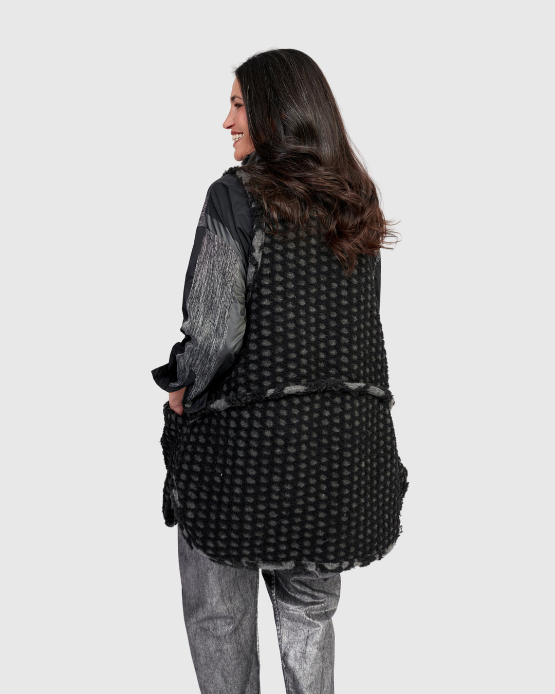 Ashen Cozy Draped Vest, Net