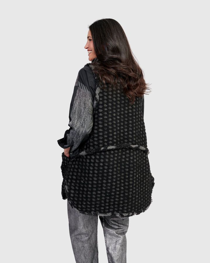 Ashen Cozy Draped Vest, Net