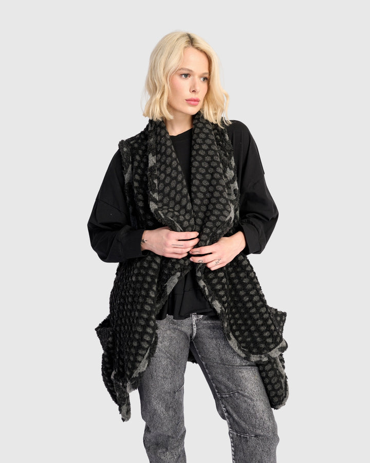Ashen Cozy Draped Vest, Net