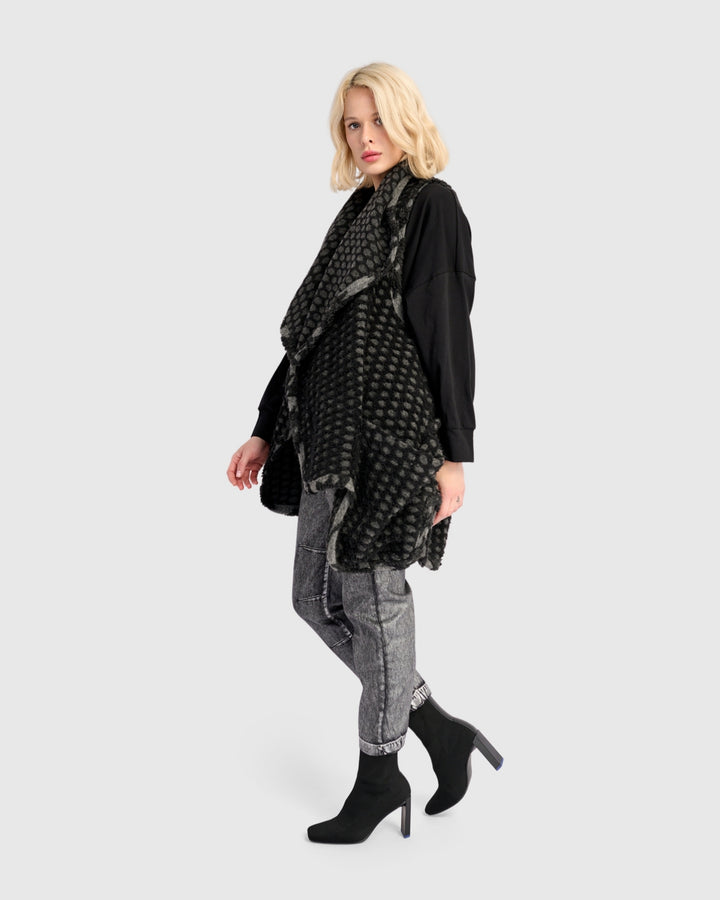 Ashen Cozy Draped Vest, Net