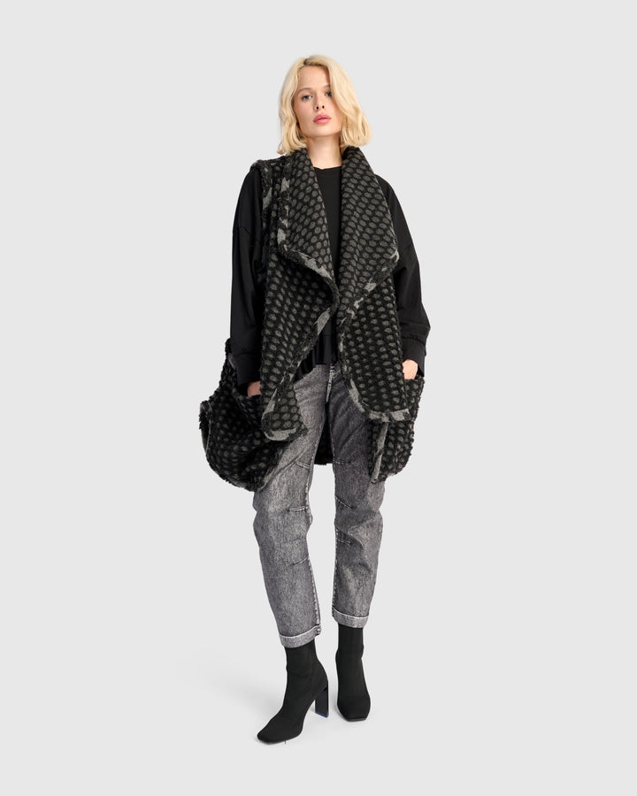 Ashen Cozy Draped Vest, Net
