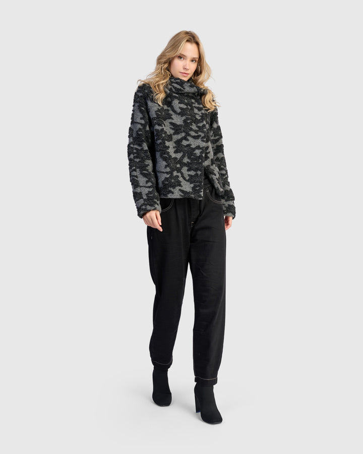 Vesper Cozy Moto Jacket, Shadow