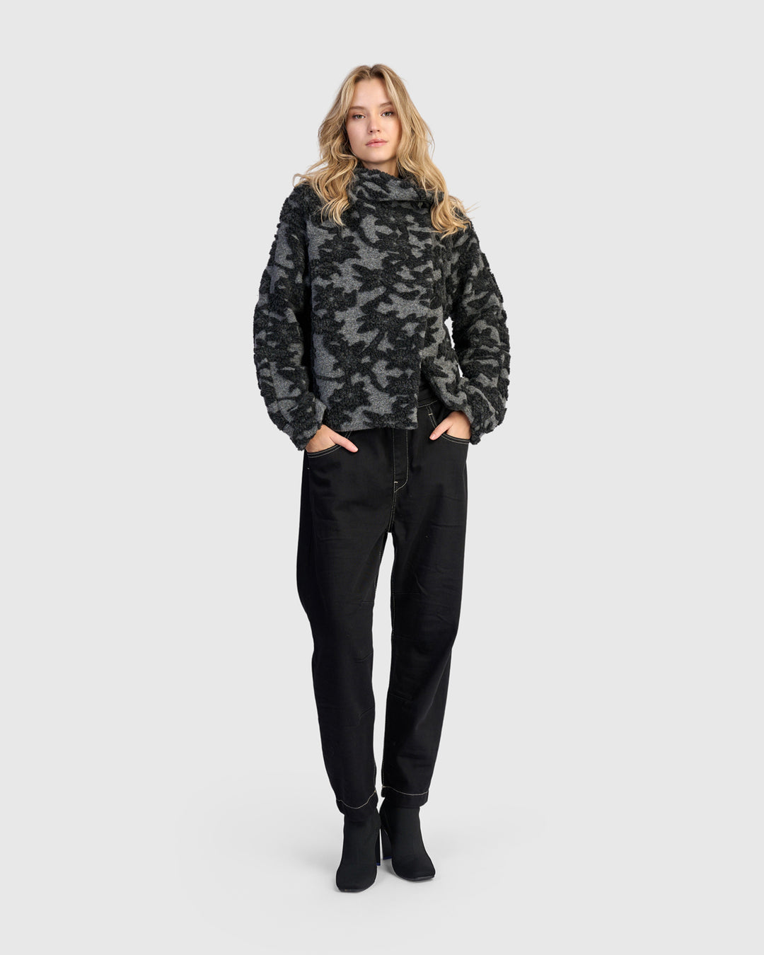 Vesper Cozy Moto Jacket, Shadow