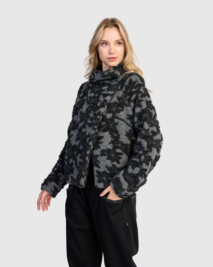 Vesper Cozy Moto Jacket, Shadow