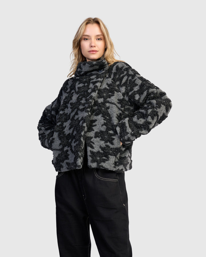 Vesper Cozy Moto Jacket, Shadow