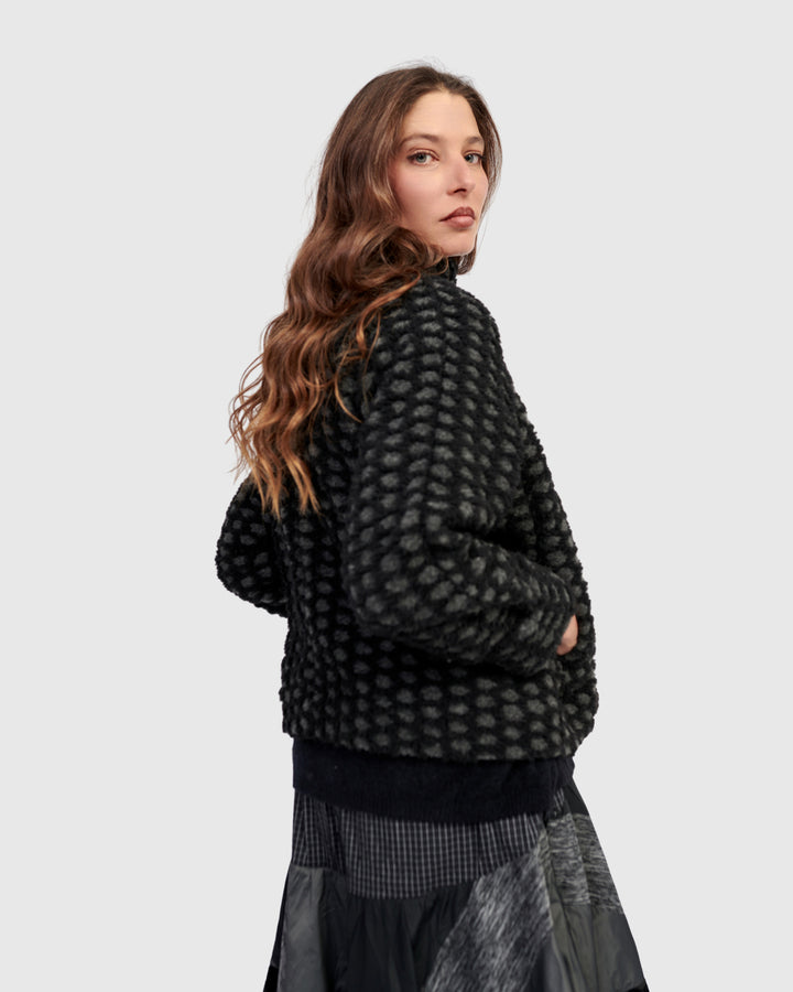 Vesper Cozy Moto Jacket, Net