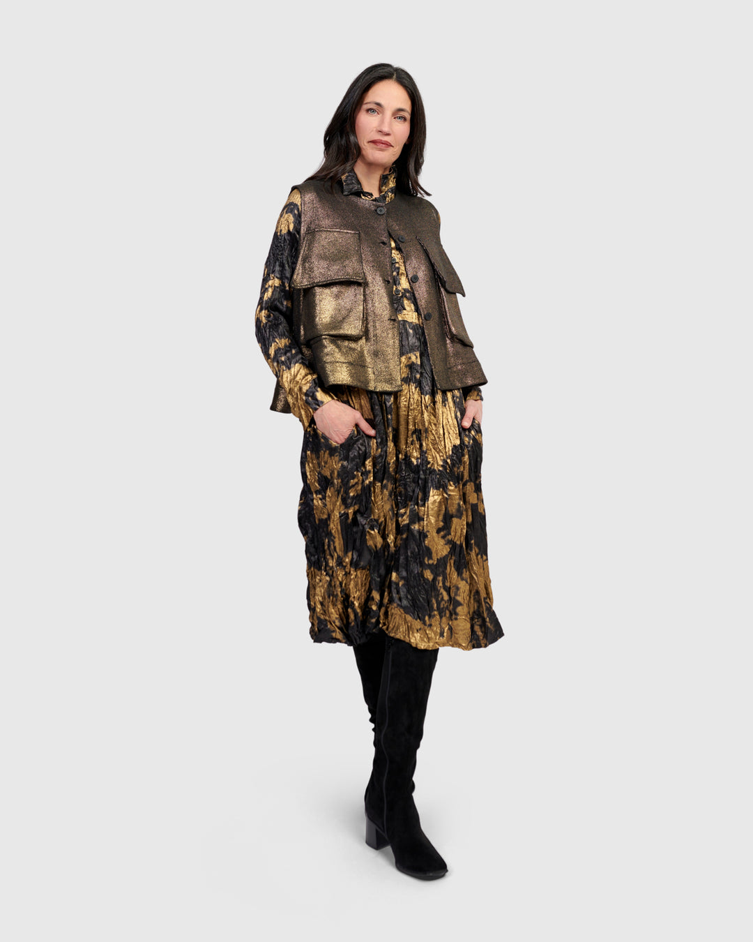Queenie Utility Vest, Gold