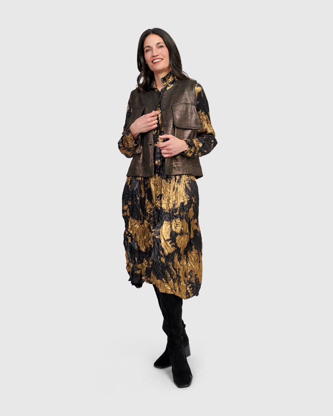 Queenie Utility Vest, Gold