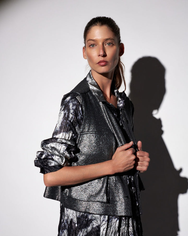 Queenie Utility Vest, Silver
