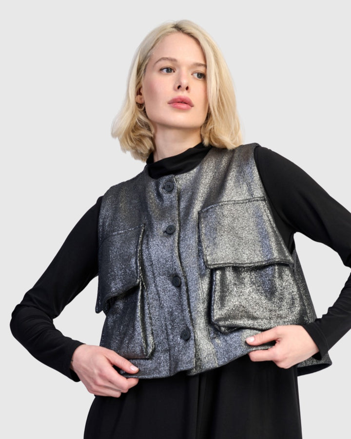 Queenie Utility Vest, Silver