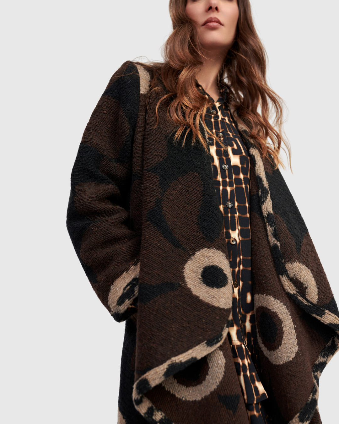 Jamboree Cozy Draped Coat, Floral