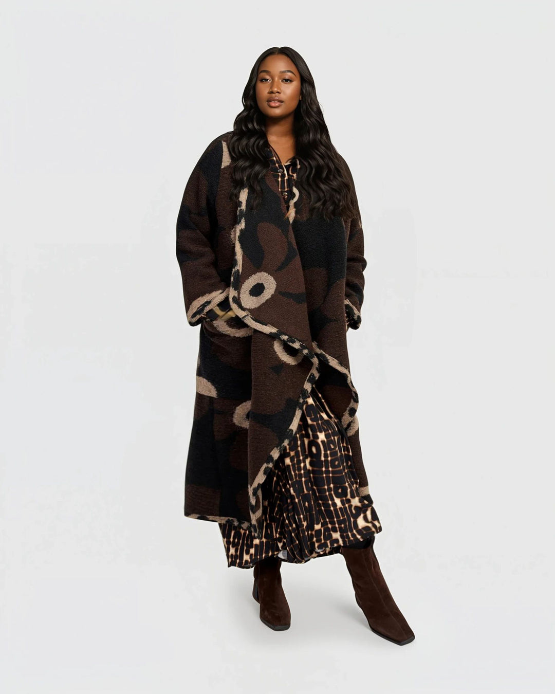 Jamboree Cozy Draped Coat, Floral