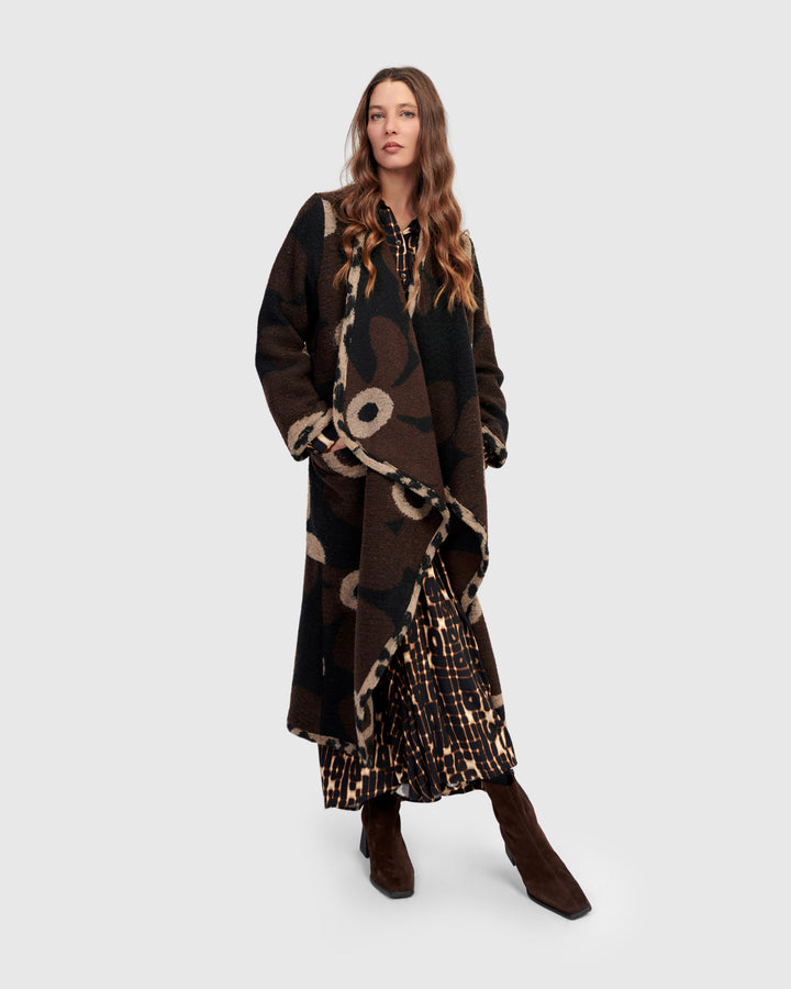 Jamboree Cozy Draped Coat, Floral