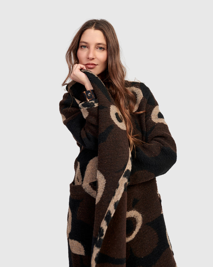 Jamboree Cozy Draped Coat, Floral