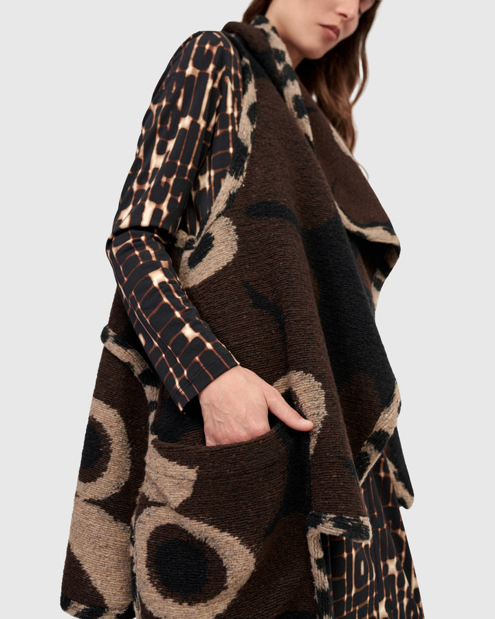 Piped Cozy Draped Vest, Floral