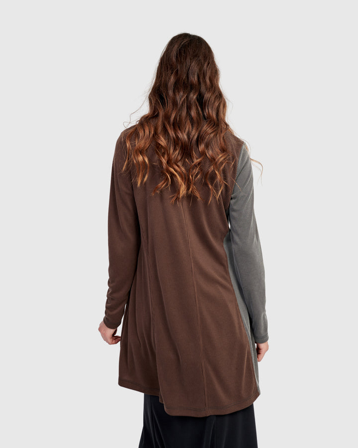 Shadow Cupro Relaxed Cardigan, Mix