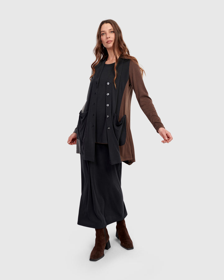Shadow Cupro Relaxed Cardigan, Mix