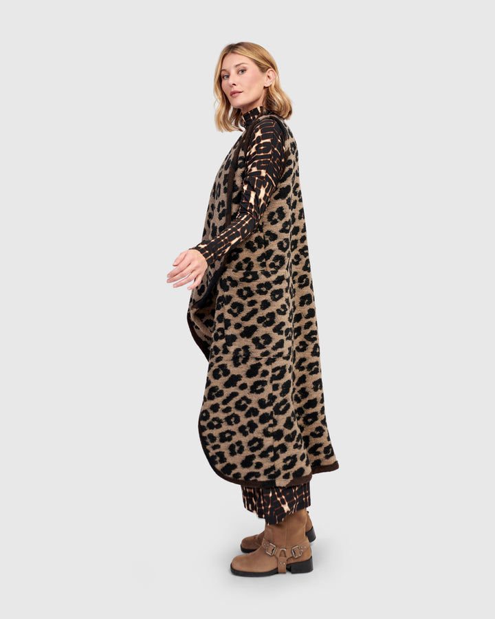 Savage Cozy Draped Vest, Leopard