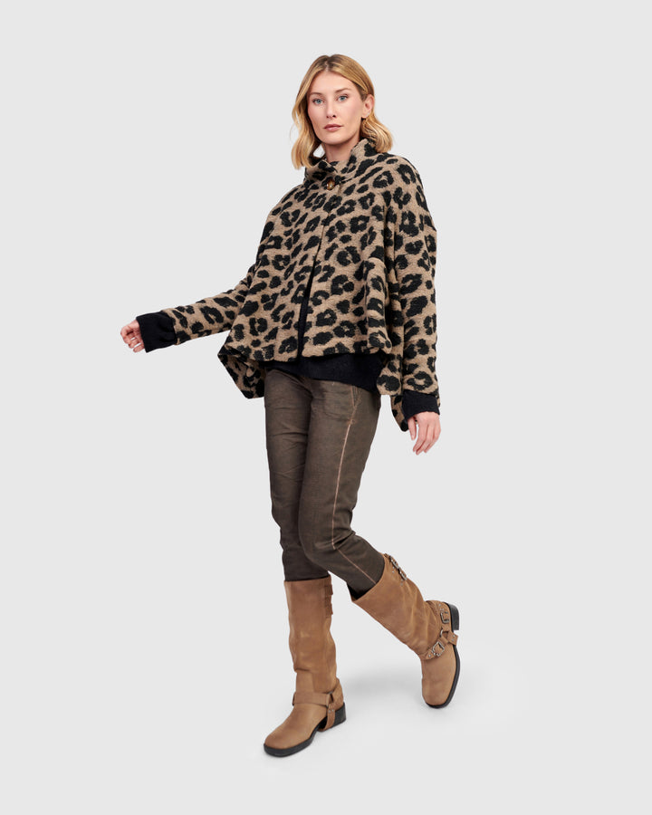 Nyx Cozy Cape Jacket, Leopard