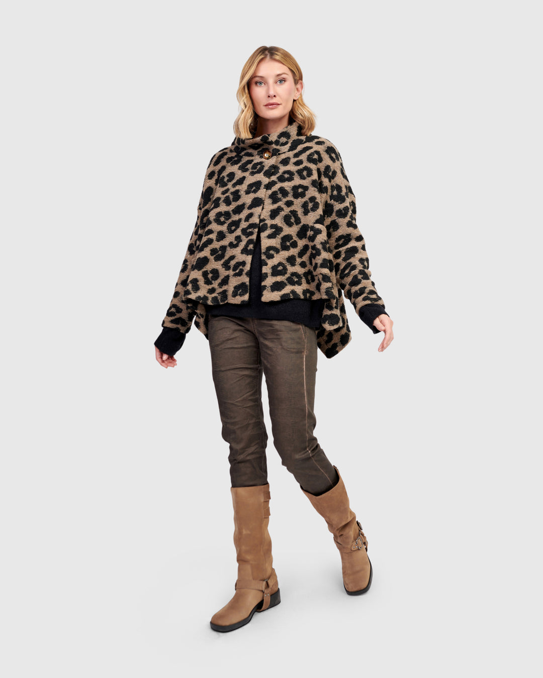 Nyx Cozy Cape Jacket, Leopard