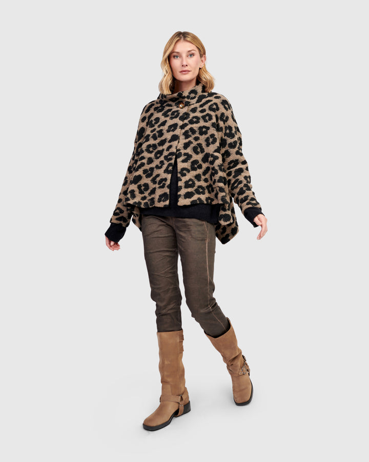Nyx Cozy Cape Jacket, Leopard