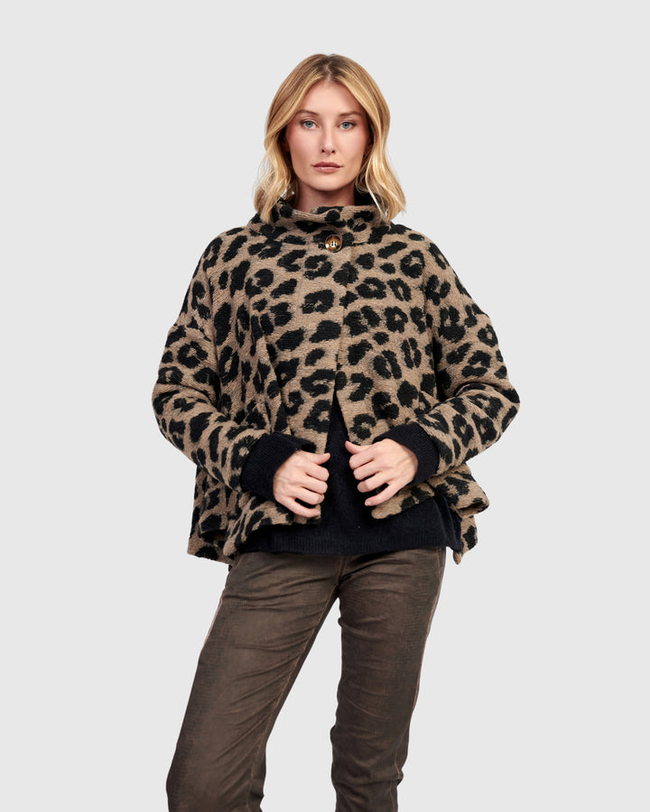 Nyx Cozy Cape Jacket, Leopard