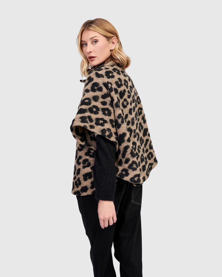 Panthera Cozy Cropped Jacket, Leopard
