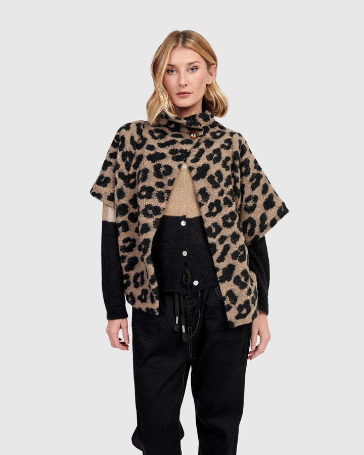 Panthera Cozy Cropped Jacket, Leopard
