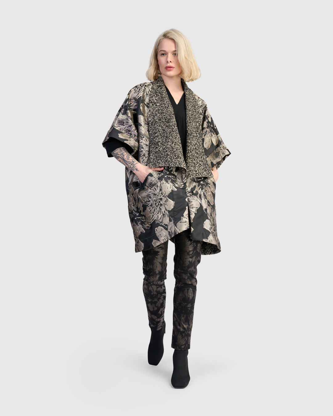 Praline Brocade Coat, Glow