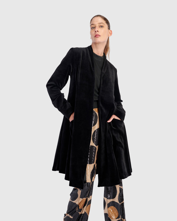 Everyday Velvet Cardi Jacket, Black