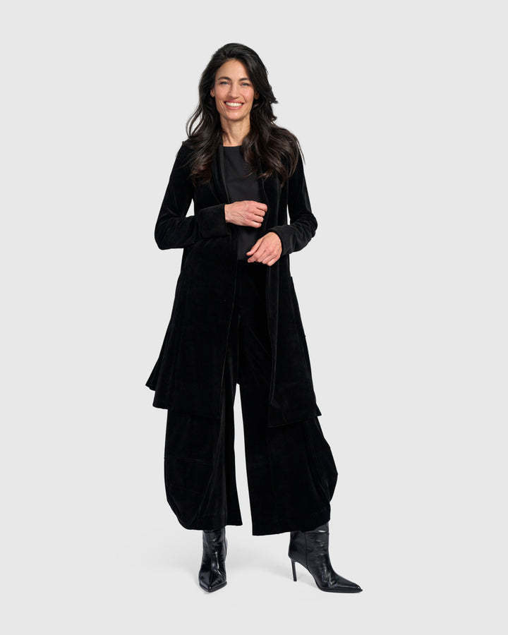 Everyday Velvet Punto Pants, Black