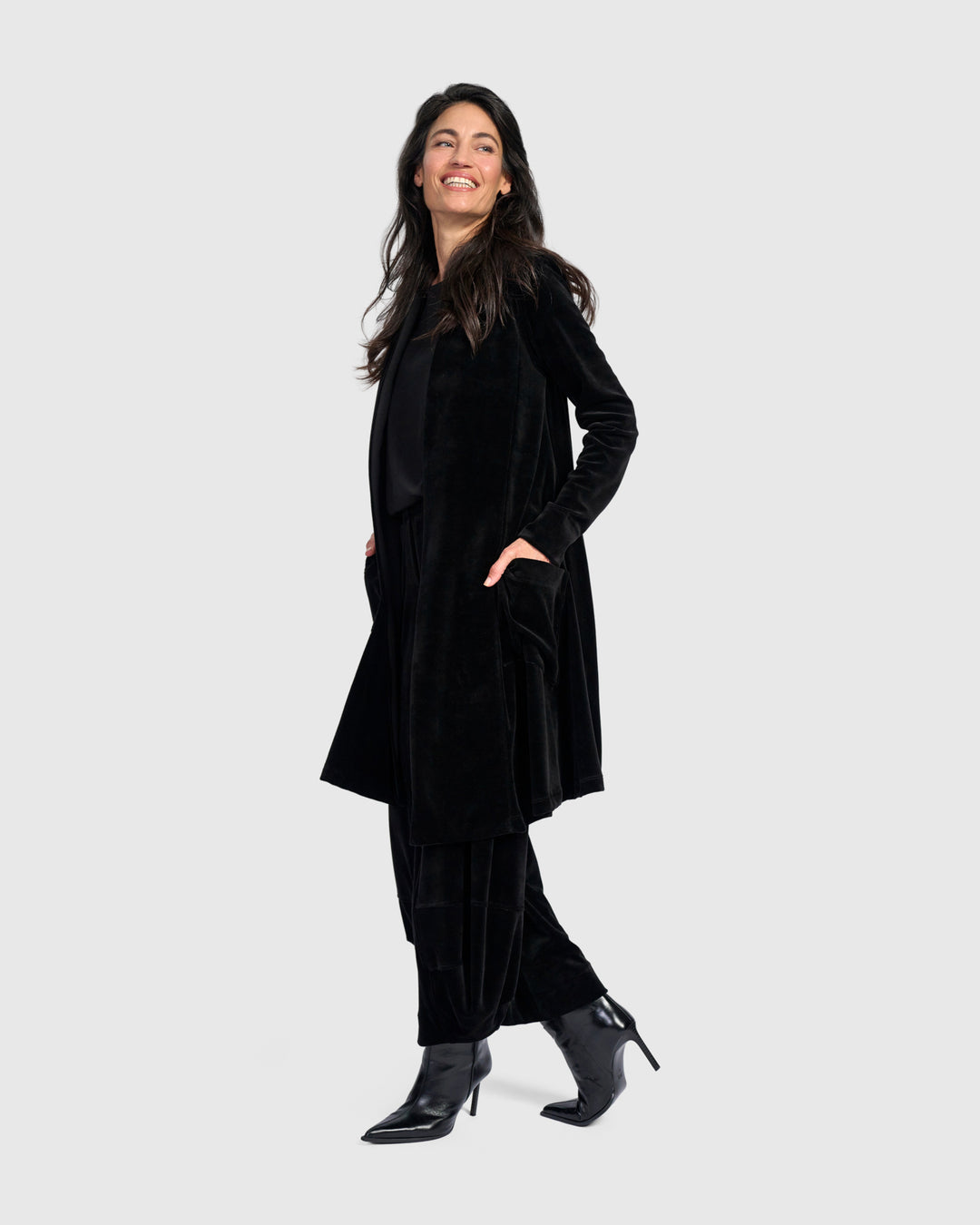Everyday Velvet Cardi Jacket, Black