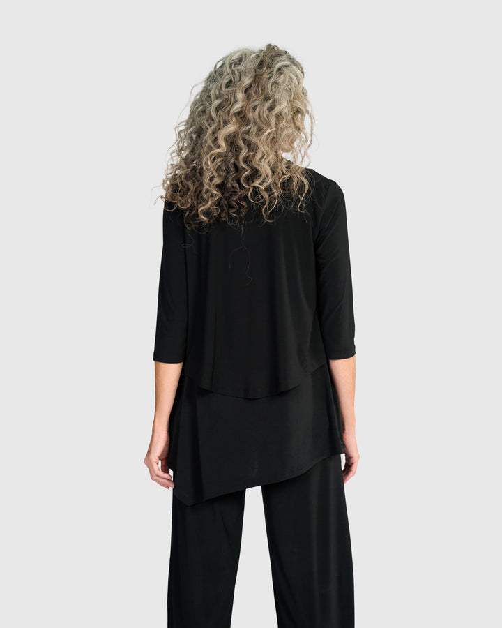 Essential Slinky Cropped Cardigan, Black
