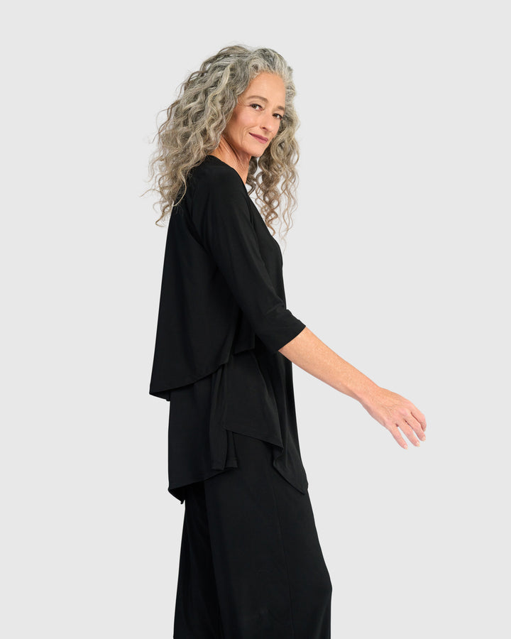Essential Slinky Cropped Cardigan, Black