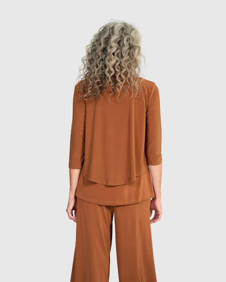 Essential Slinky Cropped Cardigan, Caramel