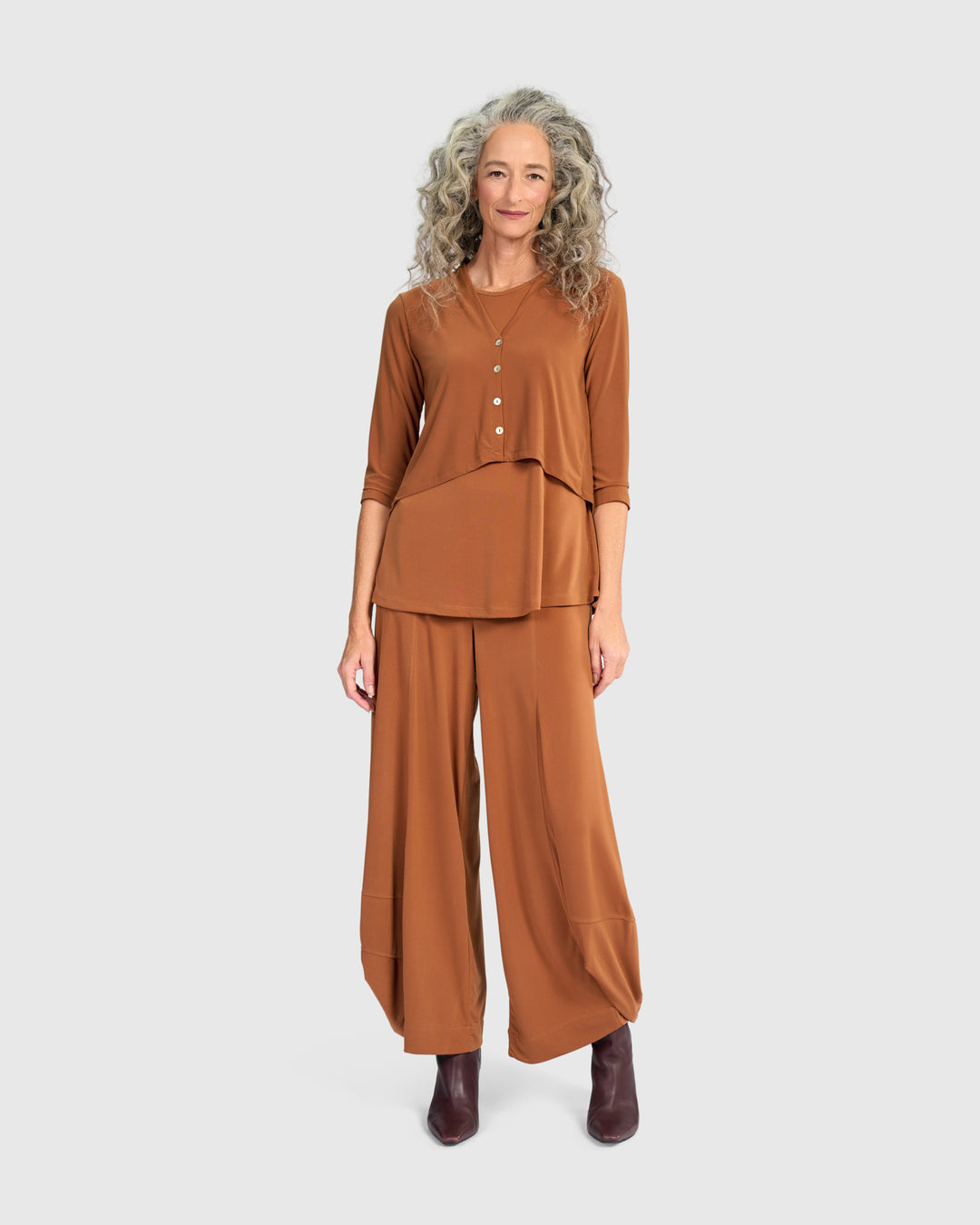 Essential Slinky Cropped Cardigan, Caramel