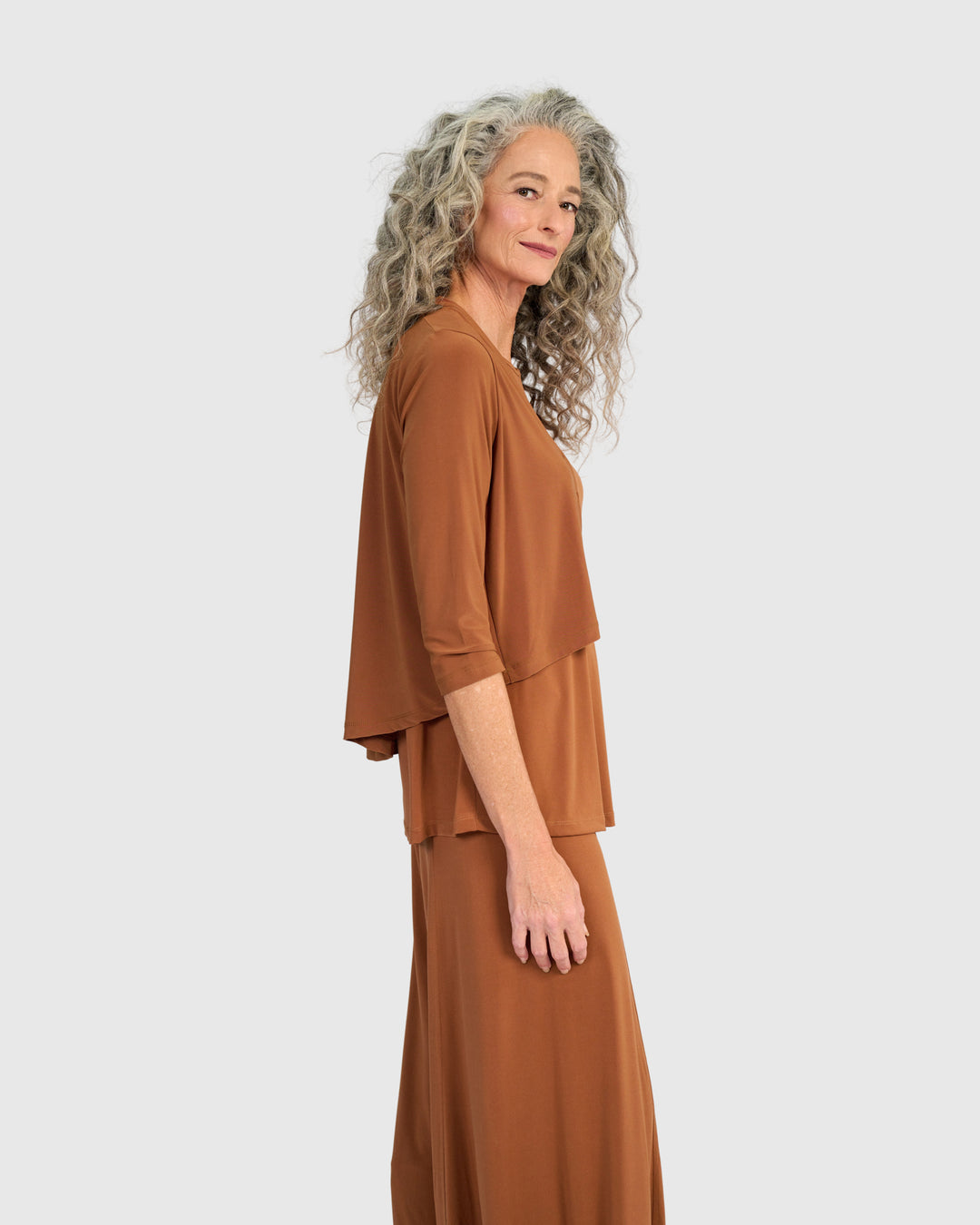 Essential Slinky Cropped Cardigan, Caramel