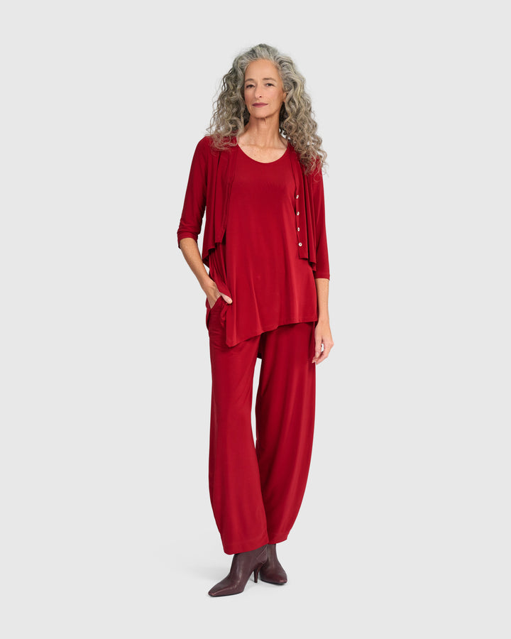 Essential Slinky Point Hem Tank, Garnet