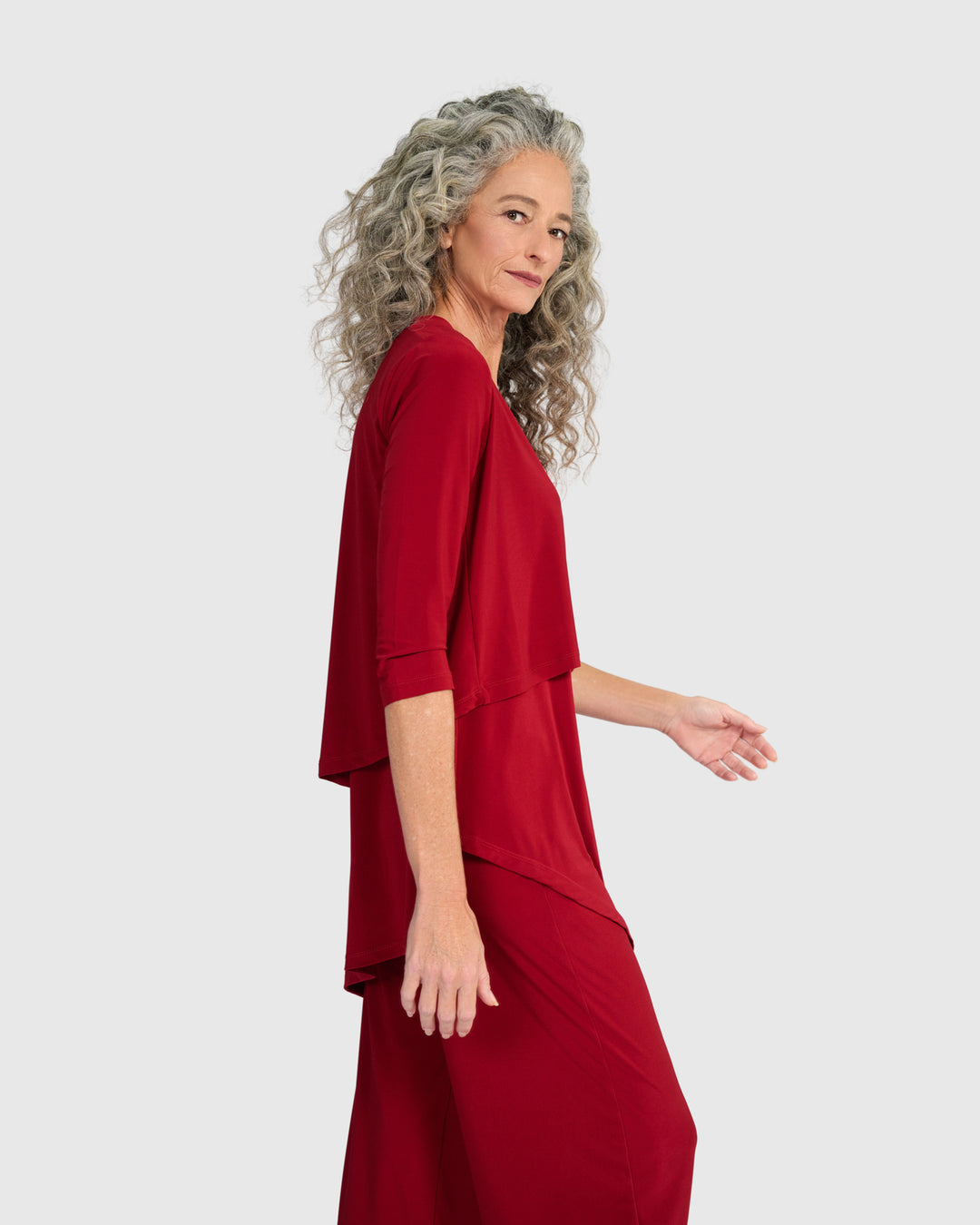 Essential Slinky Cropped Cardigan, Garnet