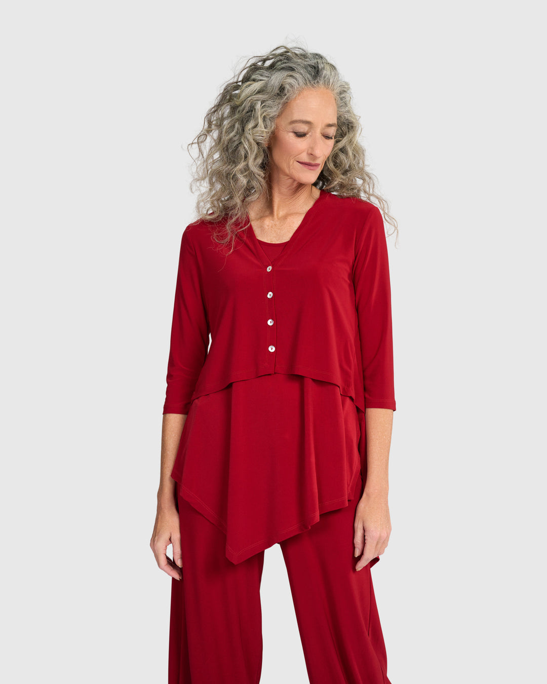 Essential Slinky Cropped Cardigan, Garnet