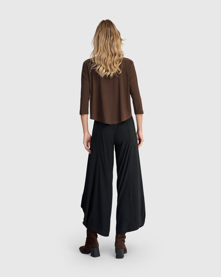 Essential Slinky Cropped Cardigan, Sepia