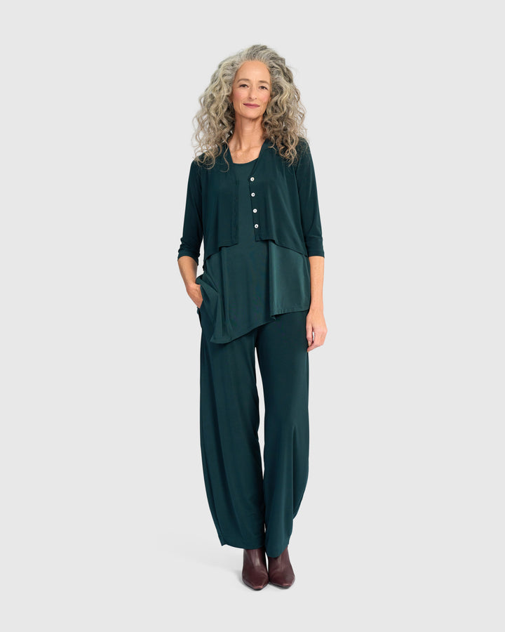 Essential Slinky Cropped Cardigan, Teal